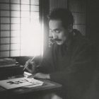 Writing "Itsukushimi" (Tenderness)