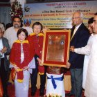 Receiving a Peace award in India, 2008